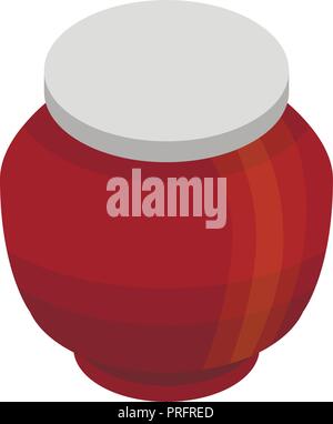 Autumn jar icon, isometric style Stock Vector