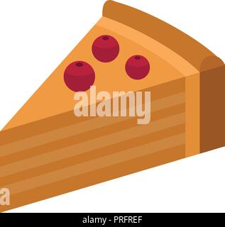 Fruit piece of cake icon, isometric style Stock Vector