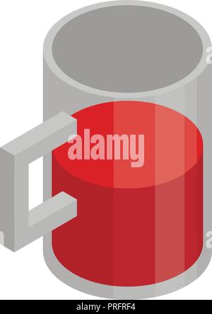 Mug of wine icon, isometric style Stock Vector