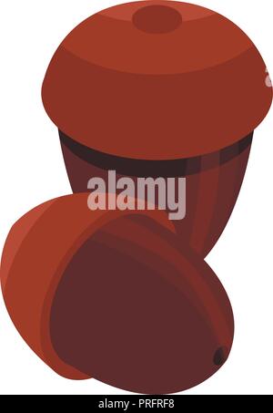 Oak nuts icon, isometric style Stock Vector