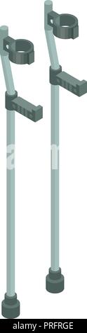 Crutches icon, isometric style Stock Vector