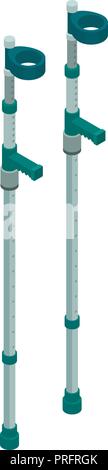 Elbow crutches icon, isometric style Stock Vector