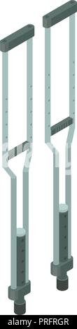 Medical crutches icon, isometric style Stock Vector