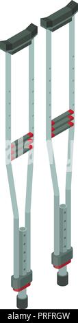 Hospital crutches icon, isometric style Stock Vector