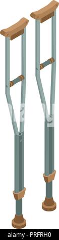 Physical crutches icon, isometric style Stock Vector