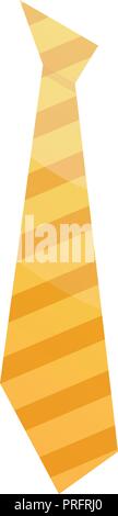Striped yellow tie icon, isometric style Stock Vector