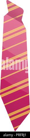 Pink striped tie icon, isometric style Stock Vector