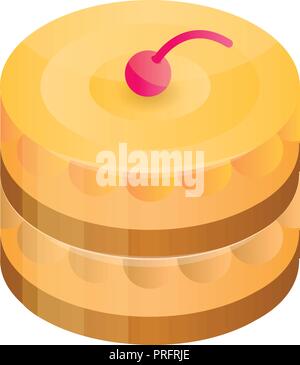 Home made cake icon, isometric style Stock Vector