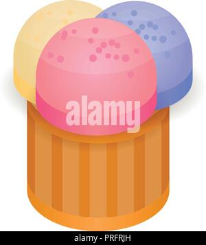 Colorful bakery icon, isometric style Stock Vector