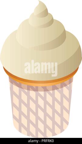Small cupcake icon, isometric style Stock Vector