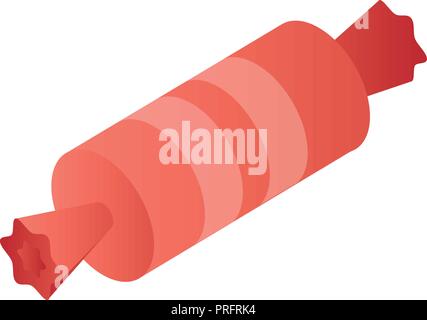 Red bonbon icon, isometric style Stock Vector