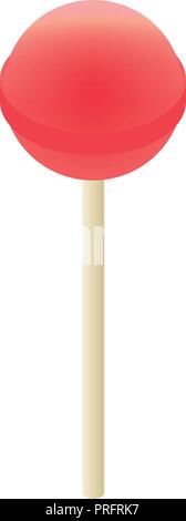 Red lollipop icon, isometric style Stock Vector