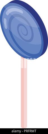 Blue swirl lollipop icon, isometric style Stock Vector
