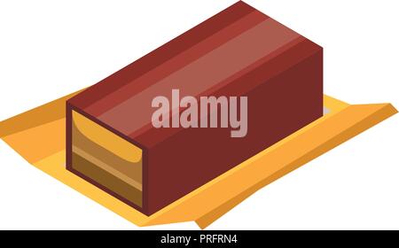 Waffle chocolate icon, isometric style Stock Vector