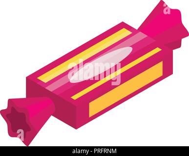 Pink sweet bonbon icon, isometric style Stock Vector