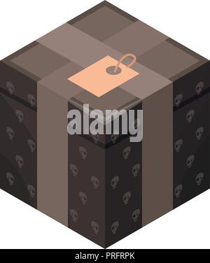 Halloween gift box icon, isometric style Stock Vector