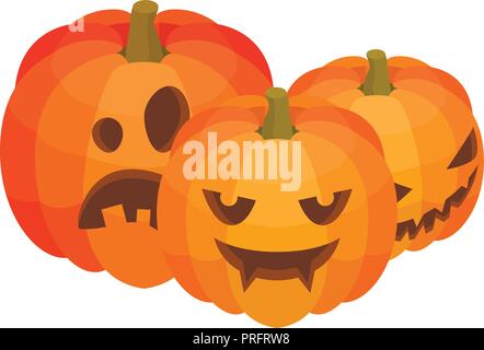 Halloween pumpkins icon, isometric style Stock Vector
