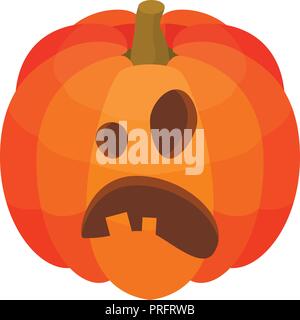Wow pumpkin face icon, isometric style Stock Vector
