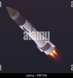 Space rocket icon, isometric style Stock Vector