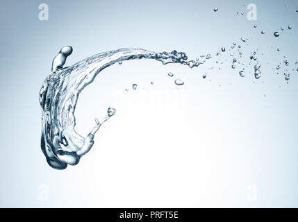 splash of clean water on light blue background Stock Photo