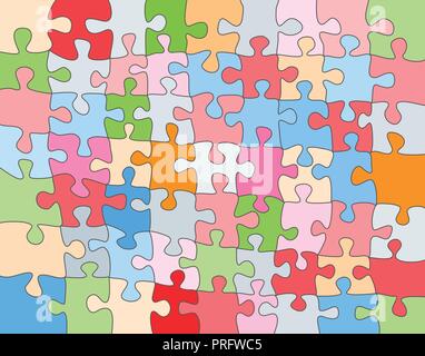 Vector Abstract colorful background made from white puzzle pieces and place for your content. Stock Vector