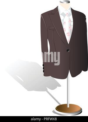 men suit showcase store shop. illustration vector Stock Vector