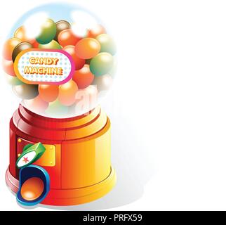 Candy Machine in White Background Stock Vector