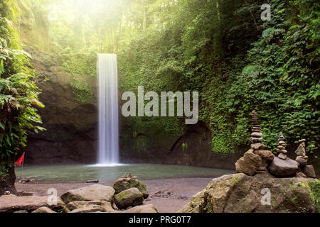 Beautiful Tibumana waterfall in Bangli, Bali Indonesia Stock Photo