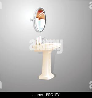 washstand isolated on white background. Vector Illustration. Stock Vector
