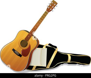 Acoustic guitars isolated on white background. Vector illustration Stock Vector