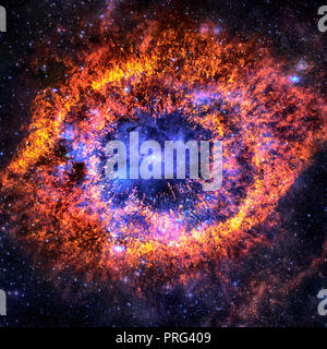 Bright nebula with stars in outer space. Elements of this image