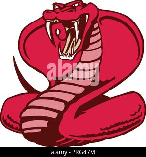 Cobra snake mascot. animal cartoon character Vector Illustration. Stock Vector