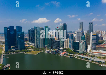 Aerial view of Raffles Place Central Business District during the morning timing. Singapore. Southeast Asia. Stock Photo