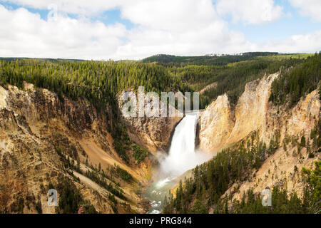 Lower Falls of the Grand Canyon of Yellowstone at Yellowstone National Park. Stock Photo