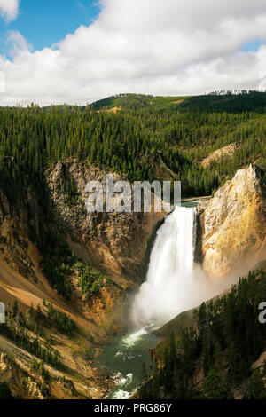 Lower Falls of the Grand Canyon of Yellowstone at Yellowstone National Park. Stock Photo