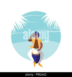 man playing bongo drum avatar character vector illustration design Stock Vector