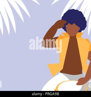 man playing bongo drum avatar character vector illustration design Stock Vector
