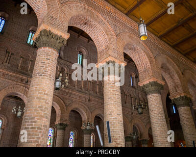 Metropolitan Cathedral of Medellin (Colombia), Basilica of the Immaculate Conception. A Catholic cathedral dedicated to Virgin Mary. Architectonic sty Stock Photo