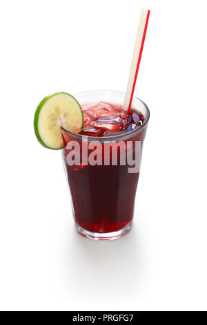 chicha morada, peruvian purple corn drink isolated on white background Stock Photo