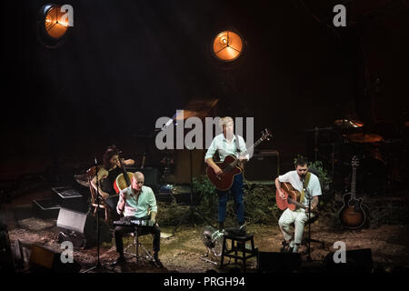 Milan, Italy. 1st October, 2018. The scottish band Biffy Clyro performs on stage during the MTV Unplugged European Tour. Luca Quadrio/Alamy Live News Stock Photo
