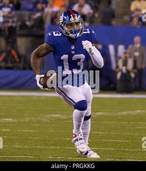 October 2 2018 East Rutherford New Jersey U.S. New York Giants wide receiver Odell Beckham 13 on a catch and run during a NFL game between the New Orlean Saints