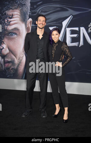 Peter Kitch, Mari Takahashi  10/01/2018 The World Premiere of 'Venom' held at Regency Village Theatre in Los Angeles, CA Photo by Izumi Hasegawa / HollywoodNewsWire.co Stock Photo