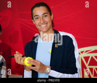 Wuhan China. October 3 2018 Caroline Garcia of France visits