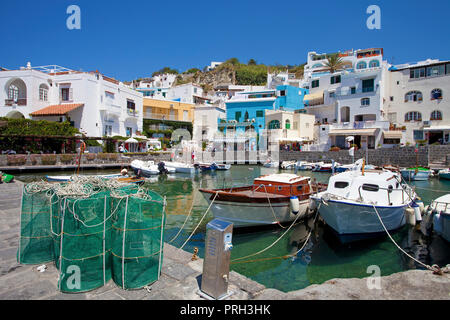 The picturesque fishing village Sant' Angelo on Ischia island, Gulf of Neapel, Italy Stock Photo