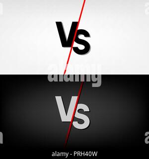 black and white versus VS letters Stock Vector