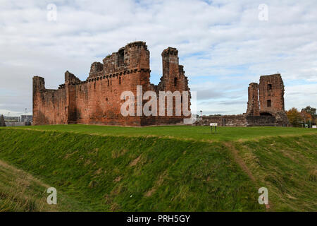 Penrith Castle in the county of Cumbria in England. Stock Photo