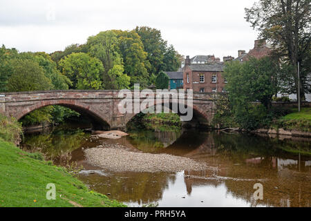 St. Lawrence's Bridge, built in 1889, spanning the River Eden, in the town of Appleby-in-Westmorland in the county of Cumbria in England. Stock Photo