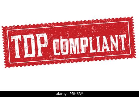 TDP (Tobacco Products Directive) compliant sign or stamp on white background, vector illustration Stock Vector