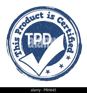 TDP (Tobacco Products Directive) sign or stamp on white background, vector illustration Stock Vector
