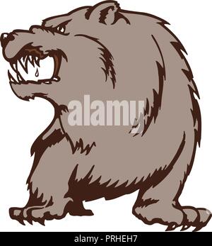 wild bear cartoon mascot. Animal cartoon character Vector Illustration. Stock Vector